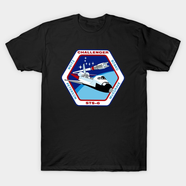 NASA Astronaut Crew Patch for Space Shuttle Mission STS-6 T-Shirt by jutulen